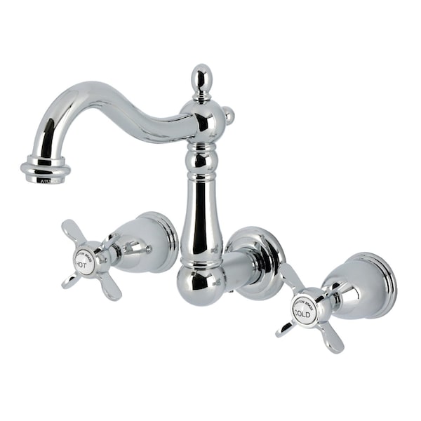 Kingston Brass Double-Handle Wall Mount Bathroom Faucet, Polished Chrome KS1251BEX - main