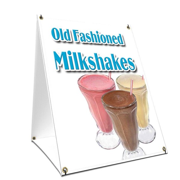 Signmission Old Fashioned Milkshakes, 36 Inch x 24 Inch A-frame Yard Sign, Plastic Sign SBC-2436-Old Fashioned Milkshakes - main