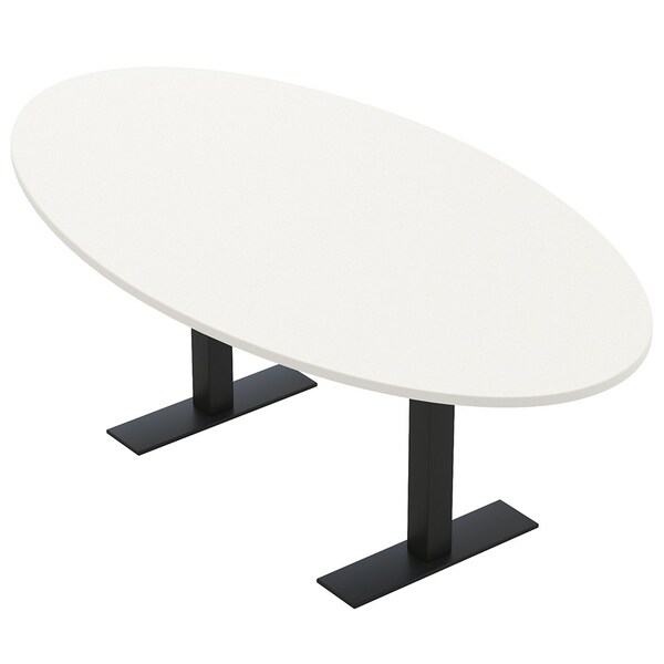Skutchi Designs 4 Person Conference Table With Power Unit | 7' Oval Table | Harmony Series HAR-OVL-48X84-T.BK-W960-NA - main