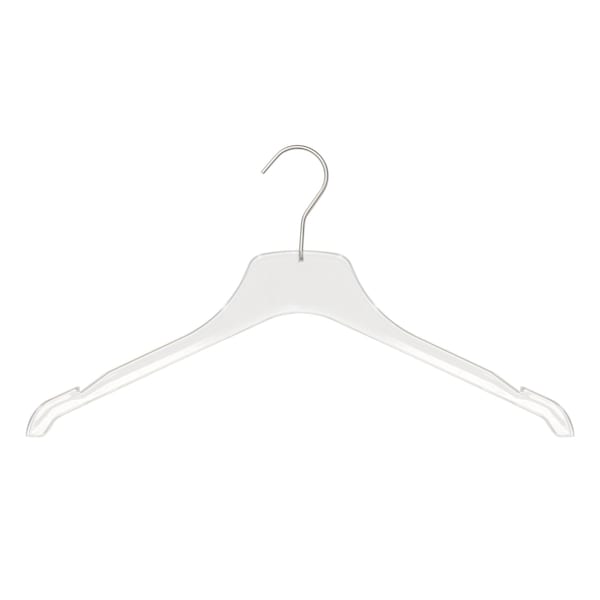 Nahanco 17in Clear Equinox Acrylic Shirt Hanger w/Brushed Chrome Hardware, 12PK 9001750HU - main