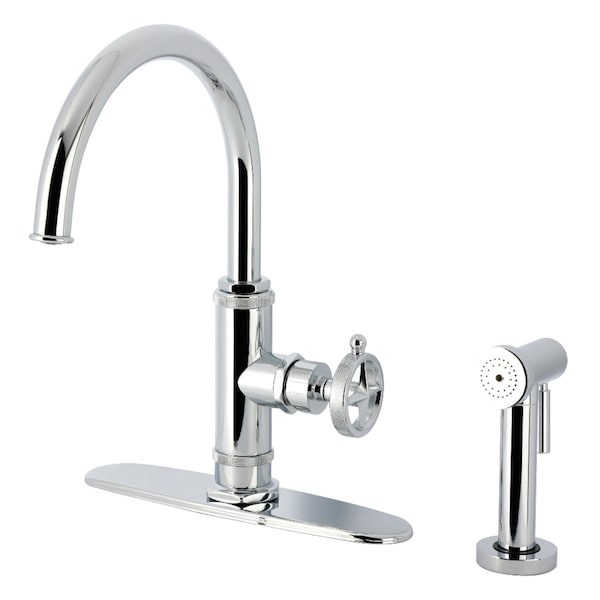 Kingston Brass Single-Handle Kitchen Faucet, Polished Chrome KSD2431RNK - main