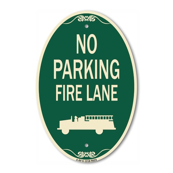 Signmission No Parking Fire Lane, 12 Inch X 18 Inch Designer, Heavy Gauge Aluminum A-OV-G-1218-9824 - main