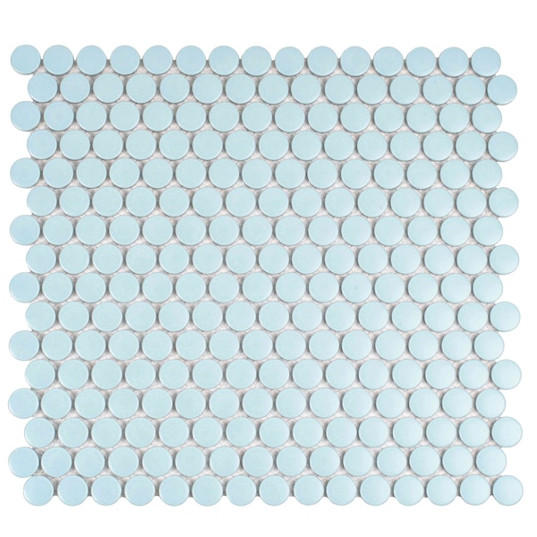 Apollo Tile Cirkel 11.46 in. x 12.4 in. Matte Blue Porcelain Mosaic Wall and Floor Tile 9.87 sqft/case, 10PK ORB88016LBLM - main