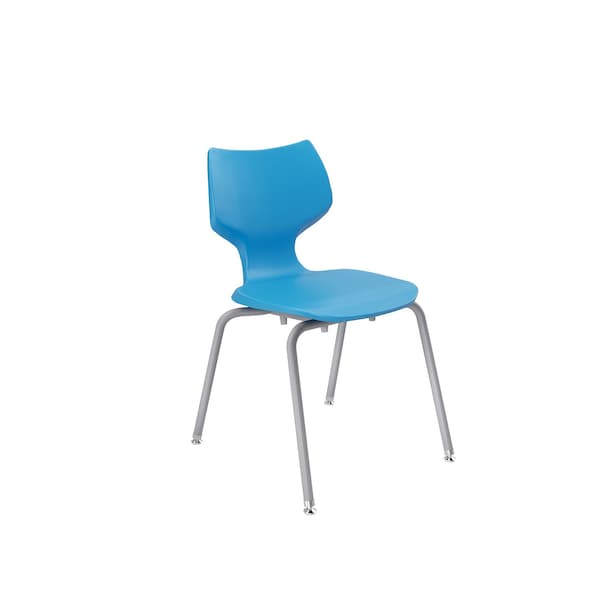 Flavors 18" A Stack Chair, Platinum Frame, Nylon Glide, Cerulean 11849 - main
