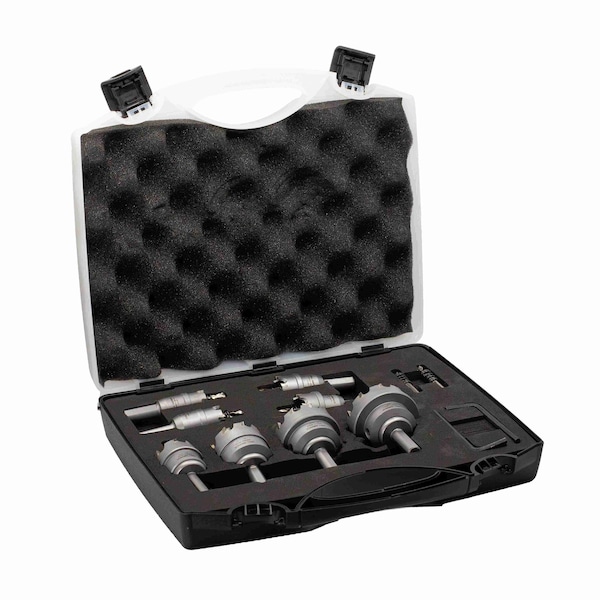 Drill America 8 Piece Electricians Carbide Tipped Hole Cutter Set with 3/16" Depth of Cut DMS04-8208 - main