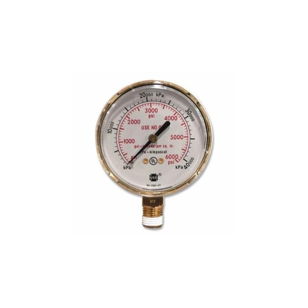 Victor Regulator Gauge, Brass, 2-1/2 in dia, 400 psig 341-1424-0046 - main