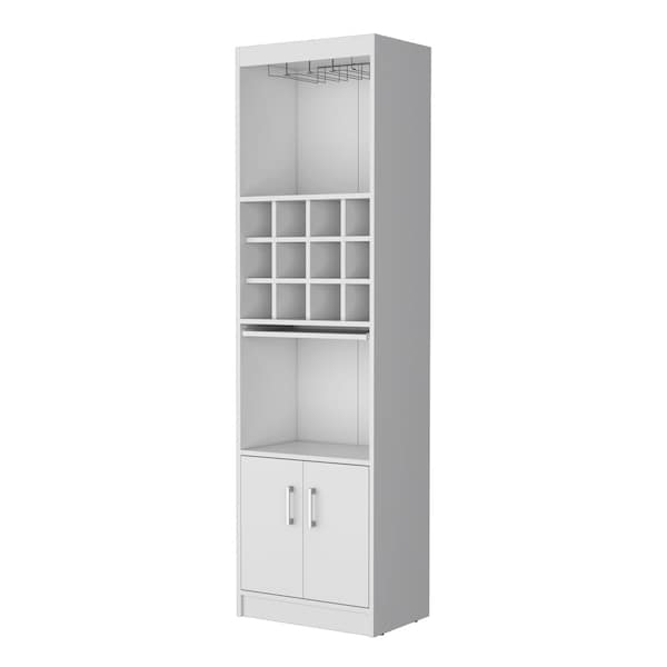 Homeroots 71" White Wood Bar Cabinet With Two Doors 558541 - main