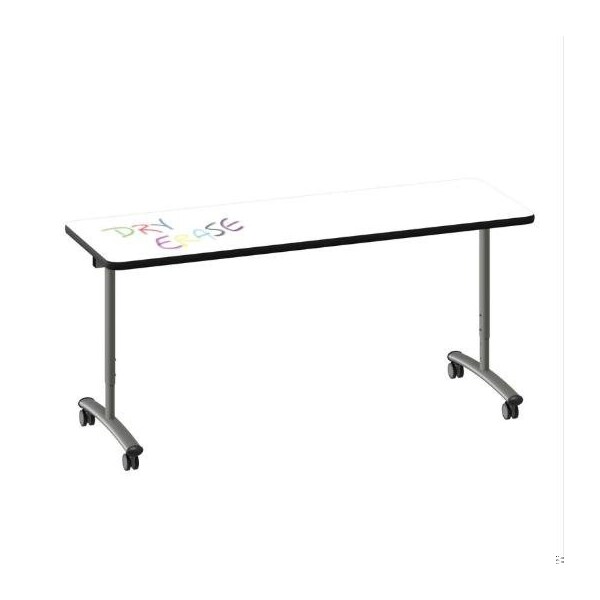 Correll Rectangle Premium Sit To Stand Dry Erase Flip Top Table, 72 in W, 28 in to 38 in H FTS2472DE-80-14-09 - main