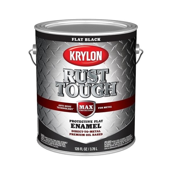 Krylon Rust Tough Oil-Based Flat Rust Control Enamel, Black, 1 Gal. K09731008 - main