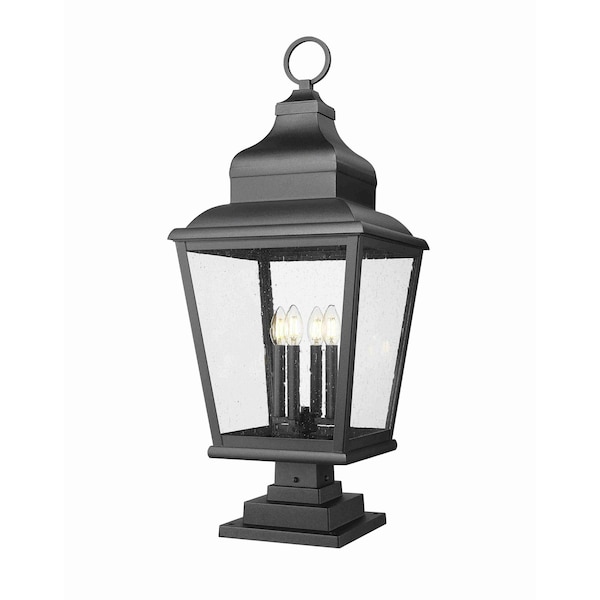 Z-Lite Raphael Sand Black 4 Light Outdoor Pier Mounted Fixture 5029PHXLS-LSQPM-BK - main