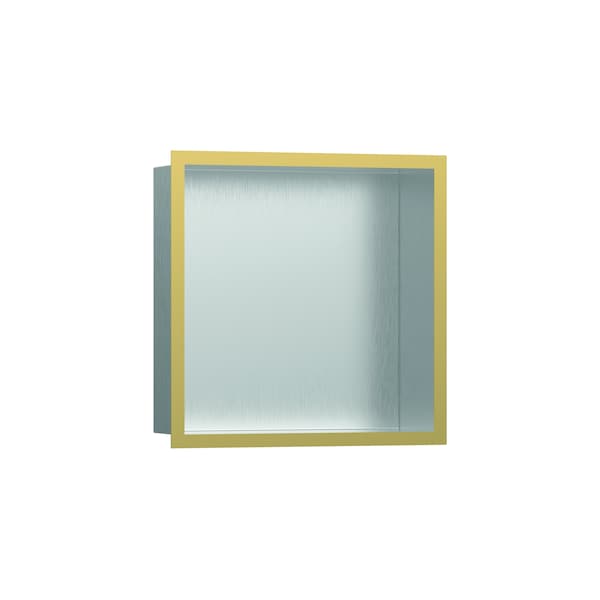 Hansgrohe Individual Wall Niche Brushed Stainless Steel w/ Design Frame 12"x 12"x 4" in Polished Gold Optic 56097990 - main