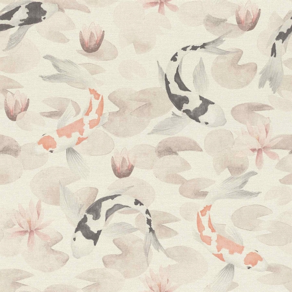 Advantage Nobu Beige Koi Fish Wallpaper 4035-409420 - main