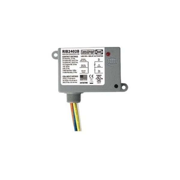 Functional Devices-Rib Enclosed Pre-Wired Relay, 20A at 277VAC, SPDT RIB2402B - main
