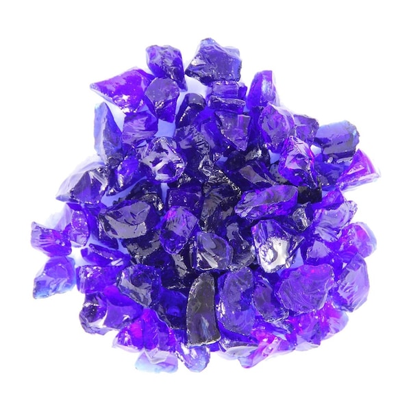 Homeroots Cobalt Round Reflective Fire Pit Glass 479091 - main