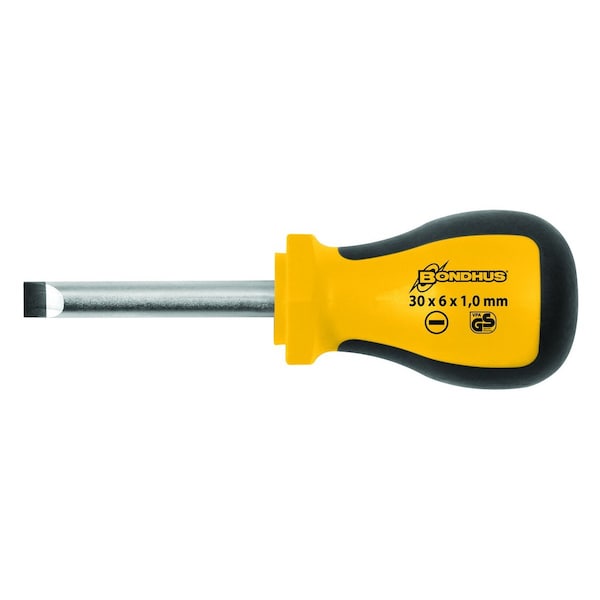 Bondhus 7/32 x 1 in ComfortGrip Stubby Slotted Screwdriver 1675812289 - main