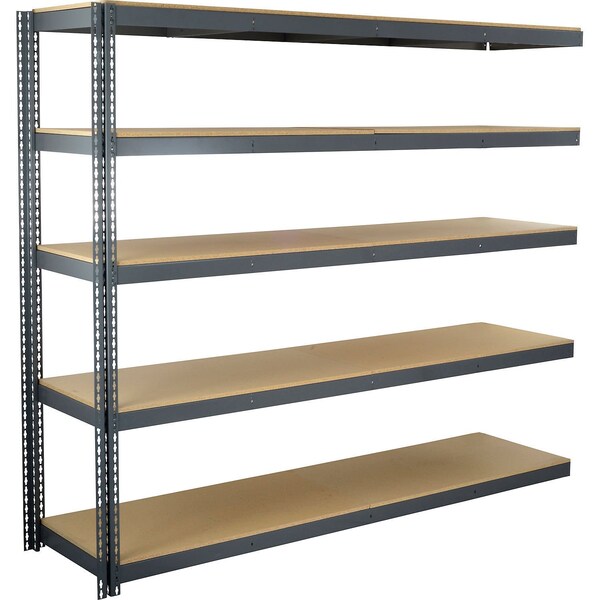 Global Industrial 5 Shelf, Standard Duty Boltless Shelving, Add On, 96"W x 30"D x 72"H, Wood Deck B3171194 - main