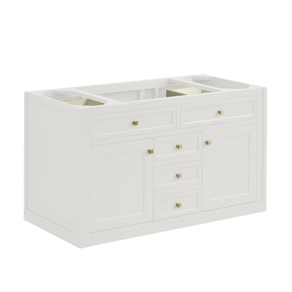 James Martin Vanities Chicago 48in Single Vanity, Glossy White, w/ 3 CM Parisien Bleu Silestone Top 503-V48-GW-3PBL - main
