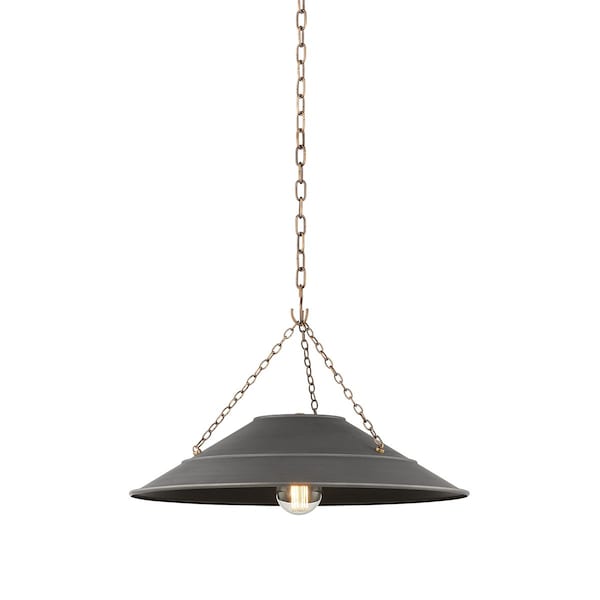 Troy Lighting Lauren Liess X Arcane 1 Light Pendant 23 In. Patina Brass F1223-PBR/GRA - main
