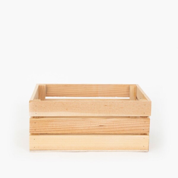 Homeroots 12" Organic Vintage Style Christmas Kringle Natural Wood Crate 406751 - main