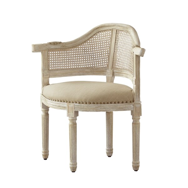 Homeroots 24" Beige Linen Arm Chair 533997 - main