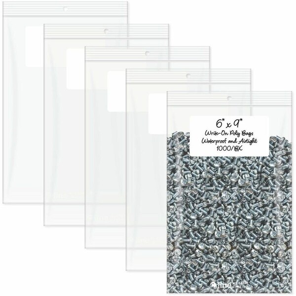 C-Line Products C-Line 47269 Recloseable Poly Small Parts Bags 6 x 9 Clear with White ID panel 1000/Carton 47269 - main