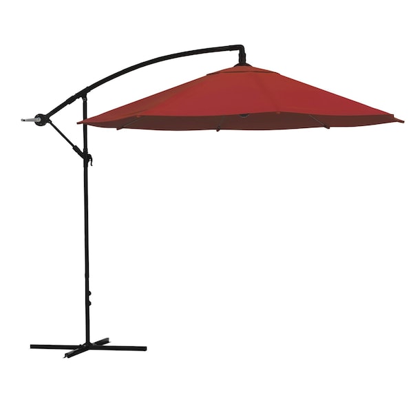 Pure Garden 10-Foot Offset Patio Umbrella with Square Base, Red 50-102-RB - main