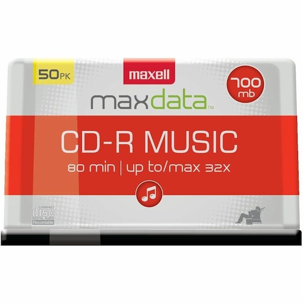 Maxell CD-R80 MU GOLD CDR 80 MINUTE WRITE ONCE FOR AUDIO RECORDING 50PK SPINDLE, 50PK 625156 - main