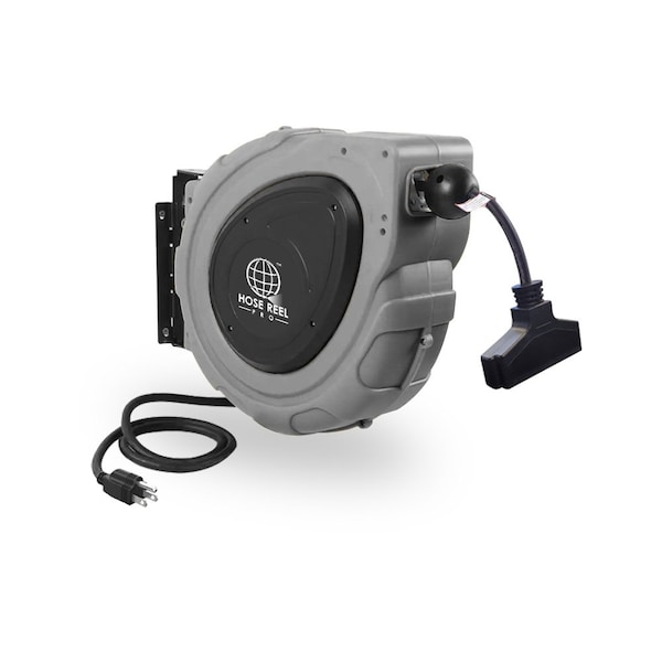 Queue Solutions Extension Cord Reel, Gray, 65 ft ECR-14G-GY-65 - main