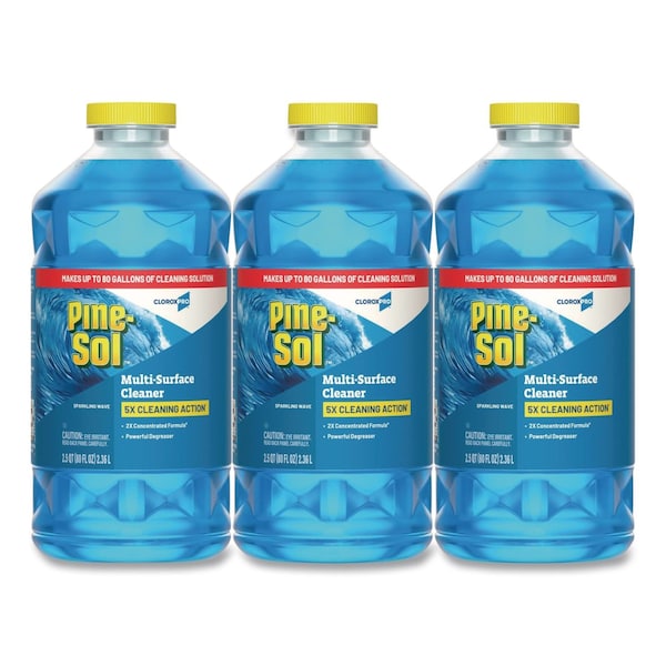 Pine-Sol Multi-Surface Cleaner, Bottle, 80 oz, Sparkling Wave, 3 PK 60609CT - main