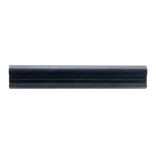 Apollo Tile Black 2x12 Eastern Black Marble Honed Chair Rail Tile Trim 1.67 sqft/case, 10PK APLMTX882HA - main