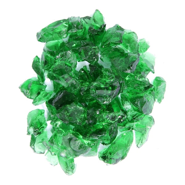 Homeroots Green Round Reflective Fire Pit Glass 479093 - main