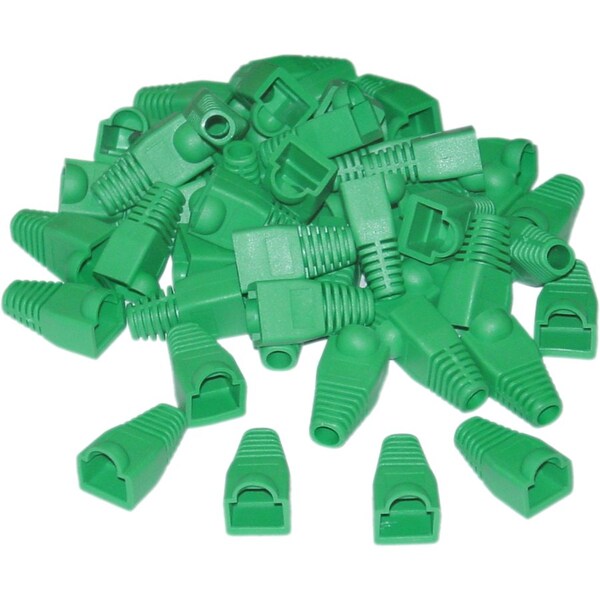 Cable Wholesale RJ45 Strain Relief Boots; Green; 50 Pieces Per Bag SR-8P8C-GR - main