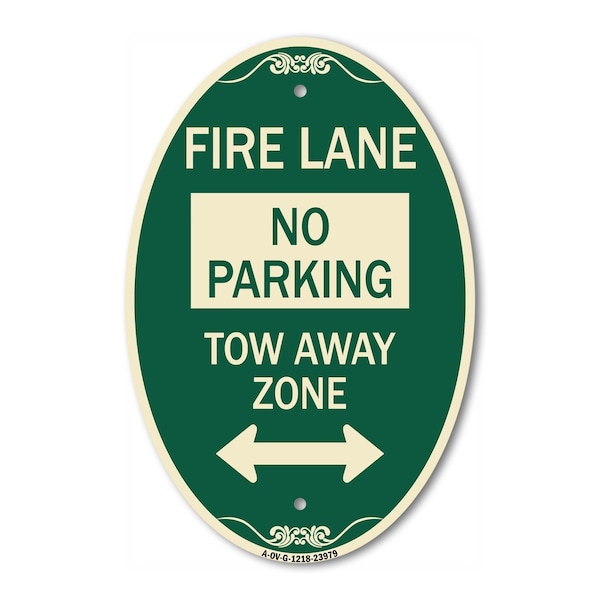 Signmission Fire Lane Tow-Away Zone with Bidirectional Ar, 12 In X 18 In Architectural, Heavy Gauge Aluminum A-OV-G-1218-23979 - main