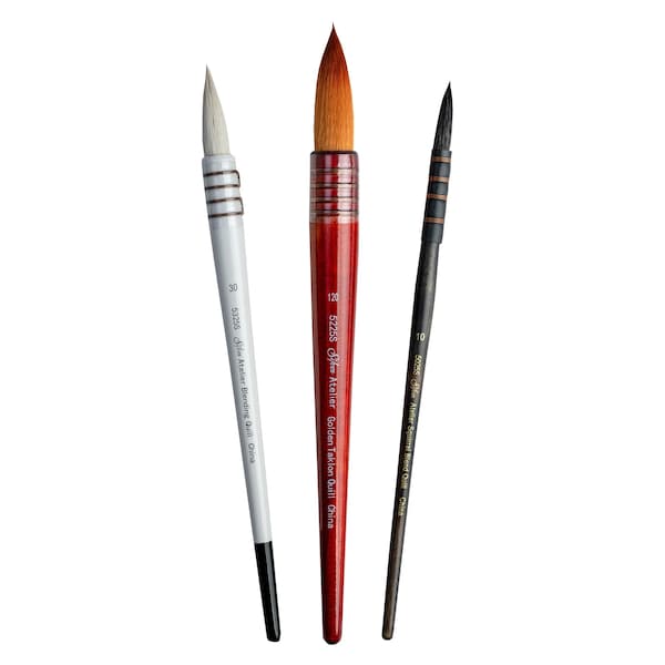 Silver Brush Silver Atelier Quills Round Brushes, 3-Piece Set QL-5355 - main