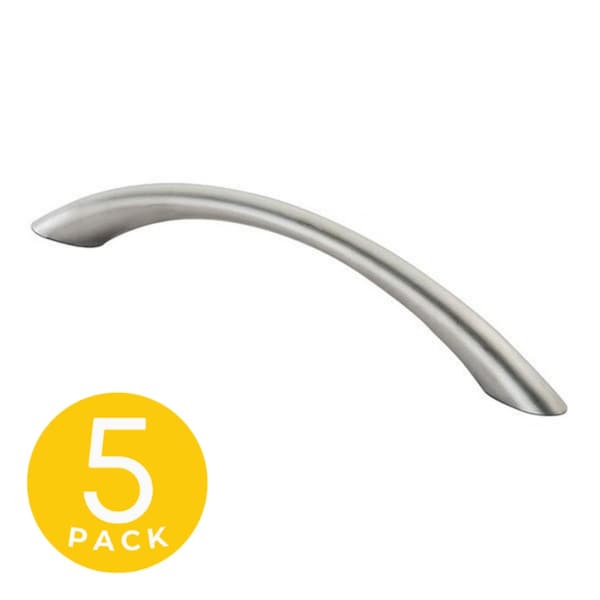 Sapphire Tapered Bow Style 3-3/4in. CTC Modern Satin Nickel Cabinet Hardware Handle/Pull, 5PK SP-3-3/4-TP-5 - main