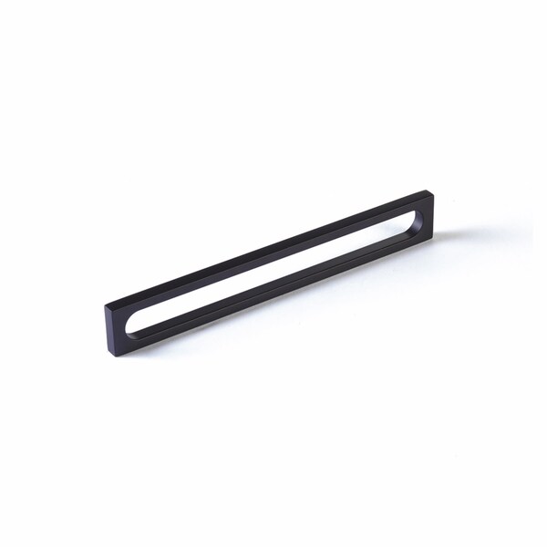 Schaub 8-3/8in Cafe Modern Oval Slot Cabinet Pull with 8in Center to Center Matte Black Finish 10034-MB - main