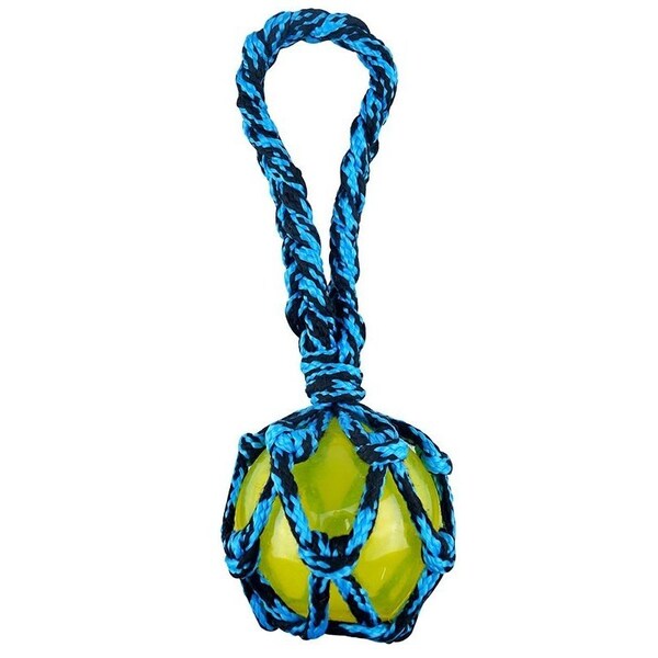 Pet Park Blvd Dog Toy, Squeaker Toy, Paracord Rope Tug with Squeaky Ball, Blue US2044 19 - main