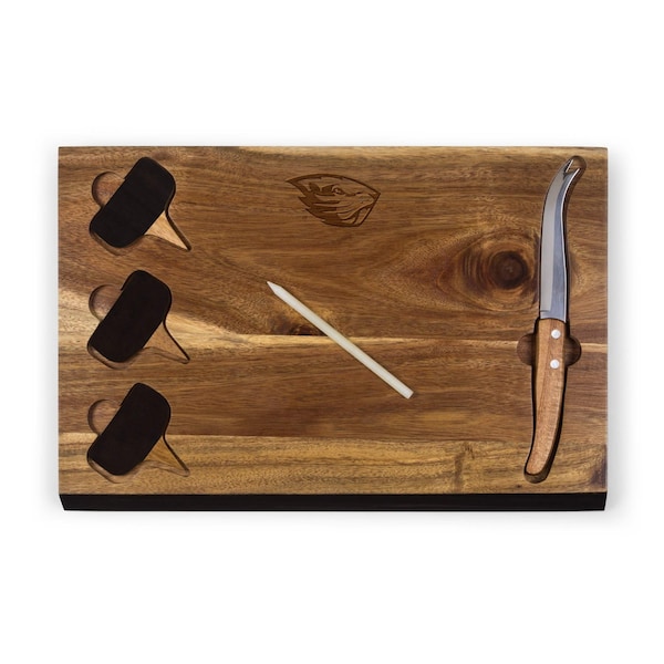Picnic Time Family Of Brands NCAA Oregon State Beavers Delio Cheese Board and Knife Set - Charcuterie Board Set 833-00-512-483-0 - main