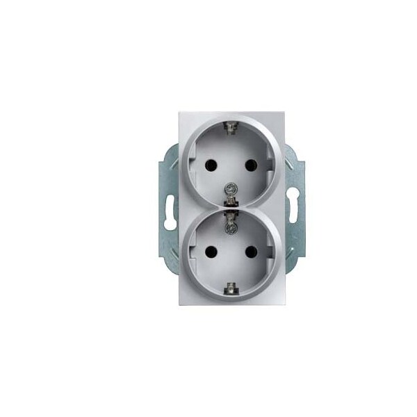 Siemens DELTA miro SCHUKO double socket outlet 10/16A 250V with/without screw-type 5UB2212-4 - main