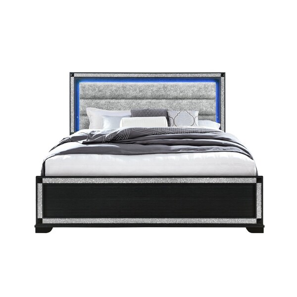 Global Furniture Usa Contemporary Glam Soleil Charcoal King Bed SOLEIL-CHARCOAL-KB - main