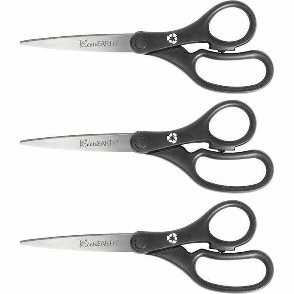 Acme United Westcott KleenEarth Basic Recycled Scissors, Black, 3PK ACM15585 - main