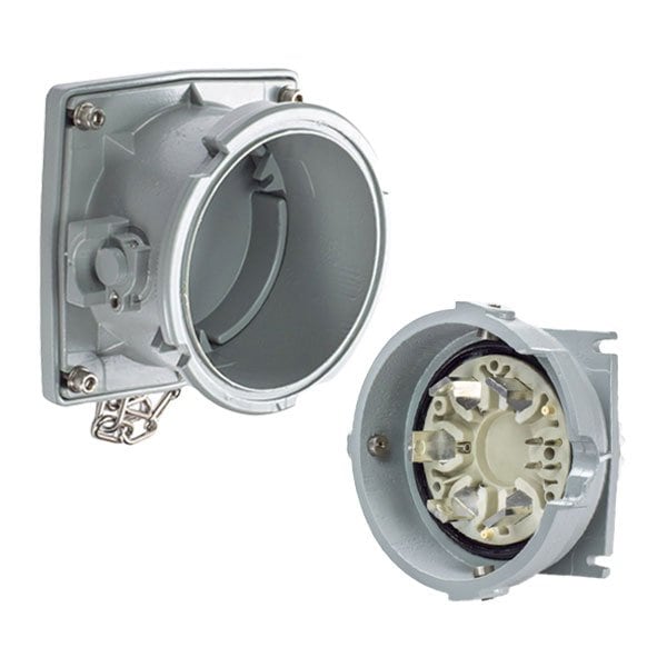 Meltric PF400 INLET METAL GRAY SIZE C IP 66/67 3P+N+G 400 A 277/480 VAC 60 Hz +4 AUX 49-48047 - main
