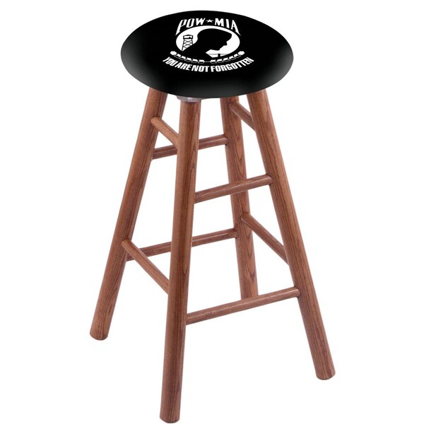 Holland Bar Stool Co Oak Bar Stool, Medium Finish, POW/MIA Seat RC30OSMed - main
