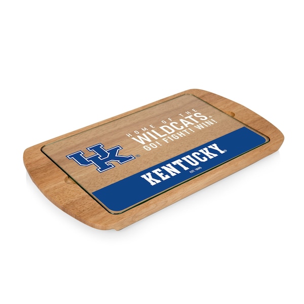 Picnic Time Family Of Brands NCAA Kentucky Wildcats Billboard Glass Top Cheese Board - Charcuterie Boards, Parawood 911-01-505-264-0 - main