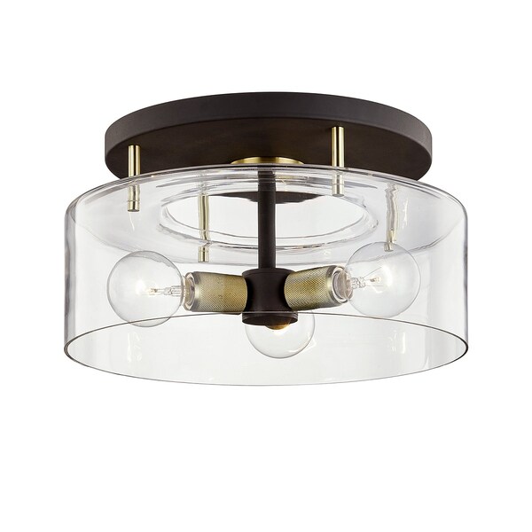 Troy Lighting Bergamot Station 3 Light Semi Flush 17 In. Bronze/Brushed Brass C7542-BRZ/BBA - main