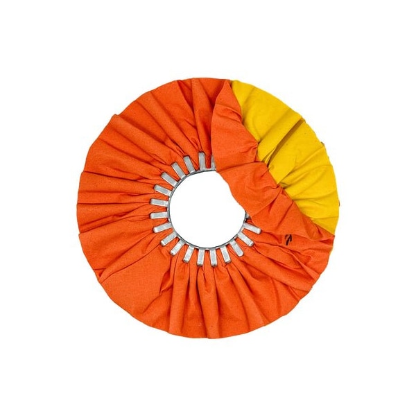 Renegade Products Usa Combination Airway Buffing Wheels, 10 Inch, Orange-Yellow, No Center Plate FAW10X3N4-16P86OT/YT - main