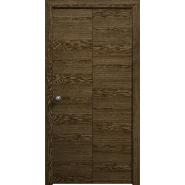 Sartodoors Sliding Closet Bi-fold Doors 36 x 80 inches, Ego 5000 Marble Oak, Sturdy Tracks Moldings Trims Har EGO5000BF-DMR-36x80 (2* 18x80) - main