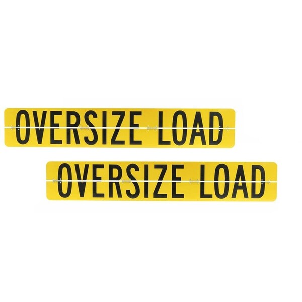 Mytee Products 12in x 72in Hinged Aluminum Oversize Load Sign/Banner for Trucks Vehicle Trailer, 2PK AL-OVERSIZE7212x2 - main