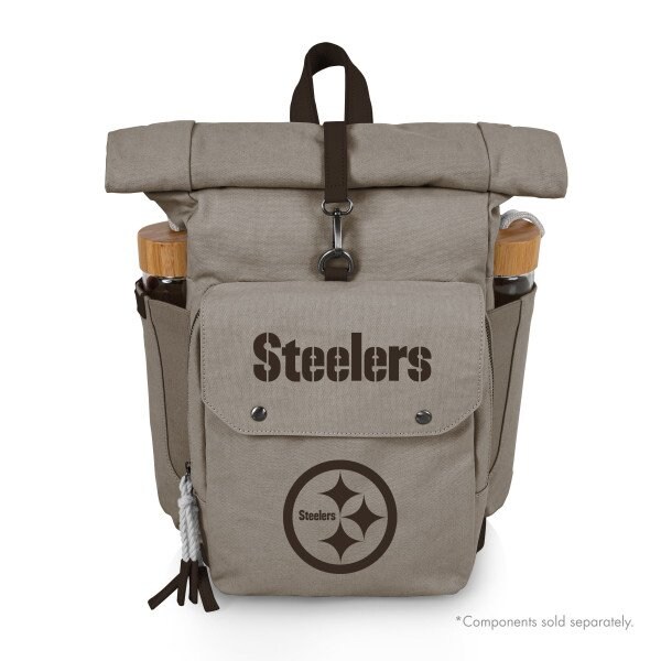 Picnic Time Family Of Brands NFL Pittsburgh Steelers - Carmel Roll Top Picnic Backpack Cooler 529-00-105-254-2 - main