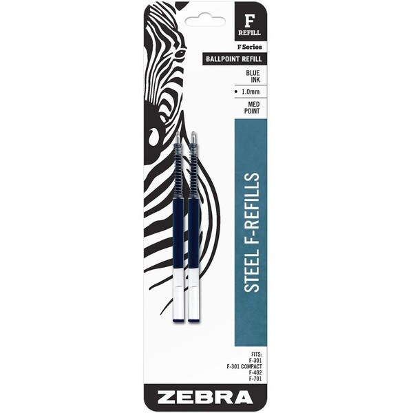 Zebra Pen Zebra STEEL 7 Series F Refill Medium Point Ballpoint - Medium Point - Blue Ink - 2-/ Pack 85422 - main